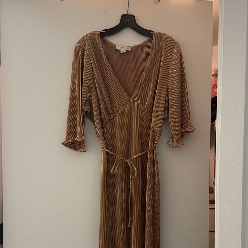 Gold Plisse Never Fully Dressed Dress